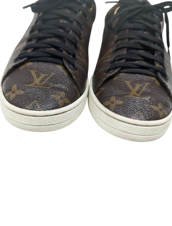 Louis Vuitton LV Monogram Leather Brown Sneakers Size EU 38.5 - Picture 8 of 16